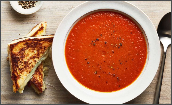 Tomato Soup with Grilled Cheese